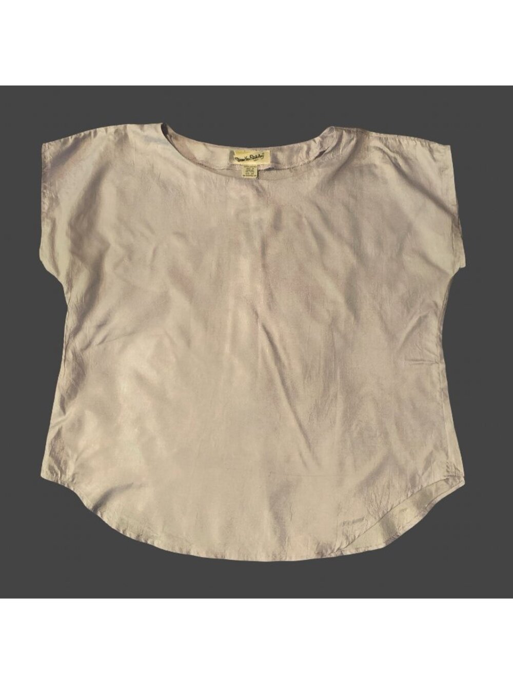 Diane Von Furstenberg Crinkle Top Lilac Cap Sleeve Blouse Size M Vintage Spring